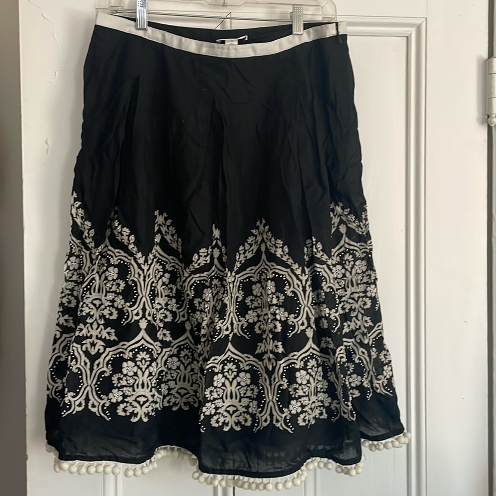 Black and cream floral skirt